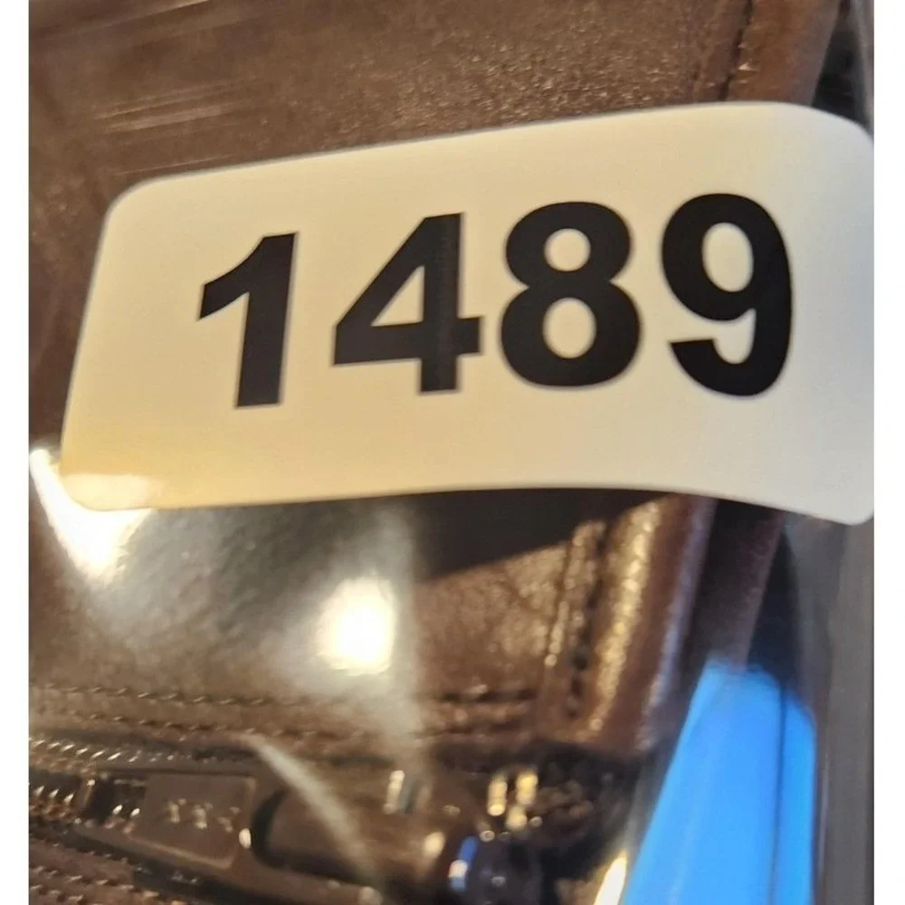 Ralph Lauren Boots Womens Size 8 Brown Leather Ankle Biker Buckle Zip Booties - Picture 8 of 8